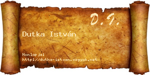 Dutka István névjegykártya