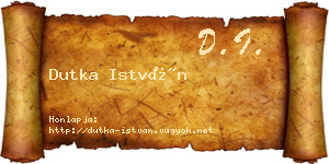 Dutka István névjegykártya